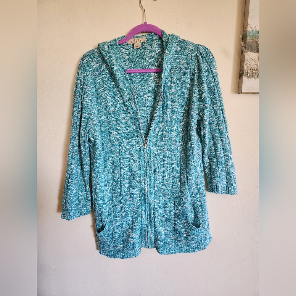 Natural Reflections hooded zip up cardigan large